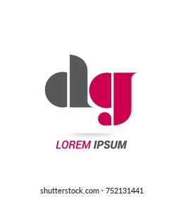 DG lettering Logo vector isolated on white background