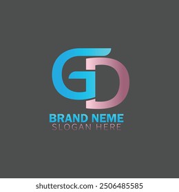 DG logo Creative colorful Gradient minimal  logo template collection