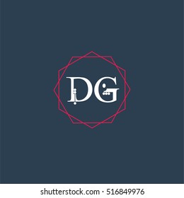 dg logo initial Letter, Abstract Polygonal Background Logo, design for Corporate Business Identity,flat icon Alphabet letter