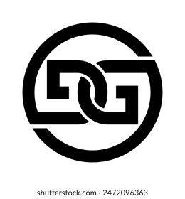 Design der Buchstabenkombination der GD Logo in kreisförmiger Vektorgrafik