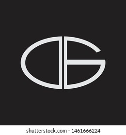 DG Logo letter oval monogram design template with black and white colors