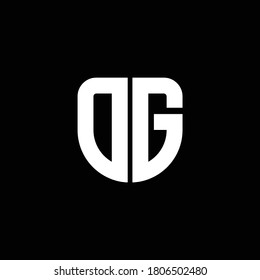 dg logo monogram with circular shape shield design template