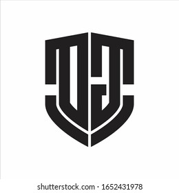DG Logo monogram with emblem shield shape design isolated on white background