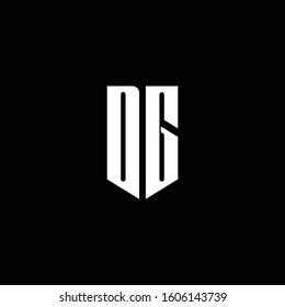 DG logo monogram with emblem style isolated on black background