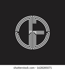 DG Logo monogram triple ribbon style line design template isolated on black background