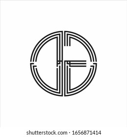 Plantilla de diseño de línea de tres cintas para el logotipo DG monogramo aislada en fondo blanco