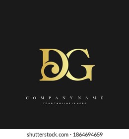 Vector de logotipo inicial de lujo mínimo de DG.