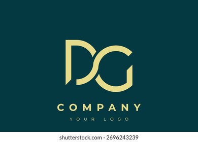 Logotipo dorado moderno de la DG. Este moderno y elegante logotipo presenta un elegante diseño de monograma que combina las letras A y B en una forma estilizada y minimalista.