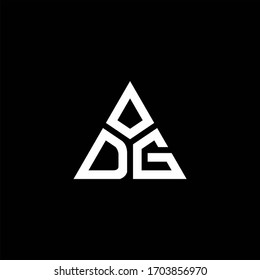 DG monogram logo with 3 pieces shape isolated on triangle design template
