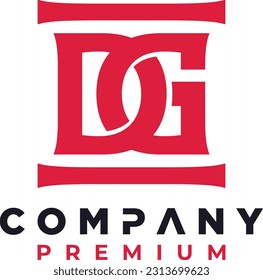 dg monogram logo design vector