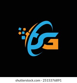 DG Tech Logo, Letter DG with Technology Circle logo template.