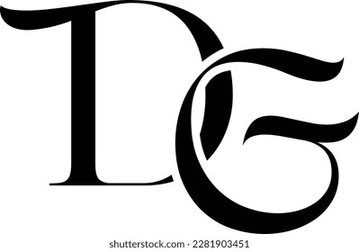 Logo de formato DG Vector Illustrator con un diseño elegante y minimalista con dos iniciales de letra. Ideal para marcas, logotipos y proyectos de diseño creativo
