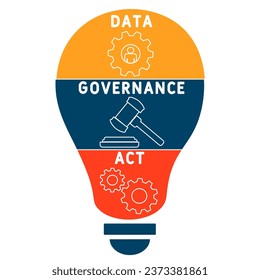 DGA - Data Governance Act acronym. business concept background.  vector illustration concept with keywords and icons. lettering illustration with icons for web banner, flyer, landing