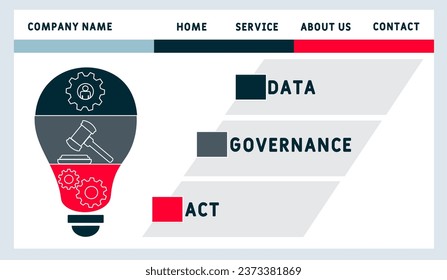 DGA - Data Governance Act acronym. business concept background.  vector illustration concept with keywords and icons. lettering illustration with icons for web banner, flyer, landing