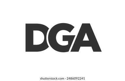 Plantilla de diseño de logotipo DGA con texto fuerte y moderno en negrita. Logotipo de Vector inicial basado en tipografía simple y mínima. Identidad de empresa de moda ideal para la presencia de marca de negocios.