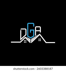 DGA Real State logo design, DGA simple and modern logo. DGA luxurious alphabet design  