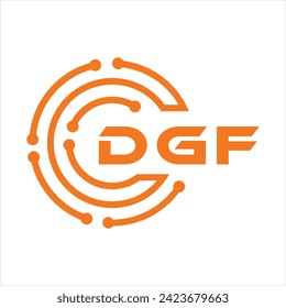 Diseño de letras DGF. Diseño del logotipo de tecnología de letras DGF sobre fondo blanco. Diseño del logotipo de Monograma DGF para emprendedores y empresas