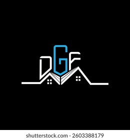 DGF Real State logo design, DGF simple and modern logo. DGF luxurious alphabet design  