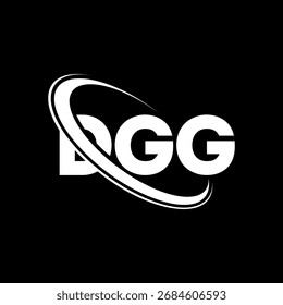 DGG-Logo. DGG-Brief. Logo-Design für DGG-Buchstaben. Initialen DGG-Logo mit Kreis und Großbuchstaben-Monogramm-Logo verbunden. DGG-Typografie für Technologie, Business und Immobilien Marke.