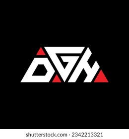 Diseño del logotipo de la letra triangular DGH con forma triangular. Monograma de diseño del logotipo del triángulo DGH. Plantilla de logotipo vectorial de triángulo DGH con color rojo. Logo triangular DGH Diseño sencillo, elegante y lujoso.