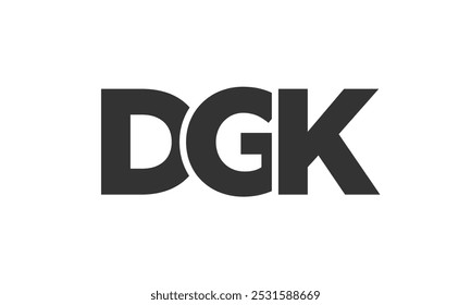 Modelo de design de logotipo DGK com texto em negrito forte e moderno. Logotipo vetorial inicial com tipografia simples e mínima. Identidade de empresa moderna ideal para a presença de marca de empresas.