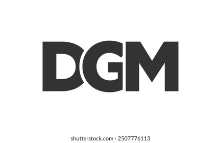 DGM logo design template with strong and modern bold text. Initial based vector logotype featuring simple and minimal typography. Trendy company identity ideal for businesses brand presence.