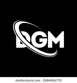 DGM-Logo. DGM-Brief. Logo-Design für DGM-Buchstaben. Initialen DGM-Logo mit Kreis und Großbuchstaben-Monogramm-Logo verbunden. DGM-Typografie für Technologie, Business und Immobilien Marke.