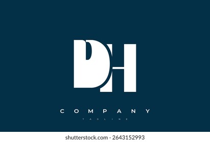 DH Abstract Geometric Logo Design. Modern and elegant logo design with simplistic typography elements, showcasing branding excellence.