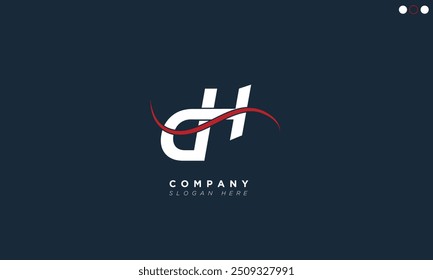DH Alphabet letters Initials Monogram logo HD, D and H