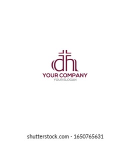 DH Church Logo Design Vector