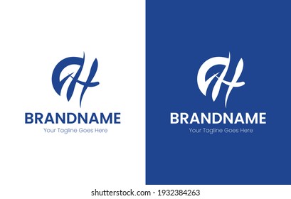 Logo de la empresa creativa DH. Se puede usar para empresas que prestan servicios a diferentes sectores.