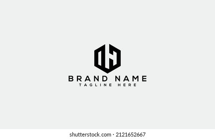 DH d h creative modern letter logo design unique icon alphabet template