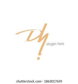 DH D H Initial handwriting creative fashion elegant design logo template vector