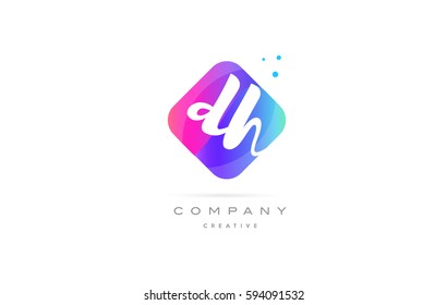 Dh D H Pink Blue Rhombus Stock Vector (Royalty Free) 594091532 ...