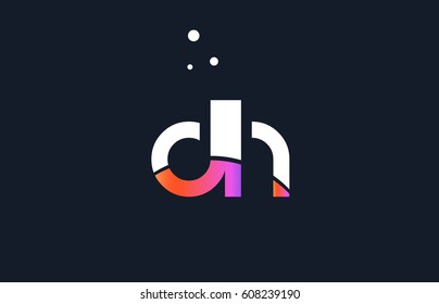 dh d h  pink modern creative purple alphabet white blue gradient company letter logo design vector icon template
