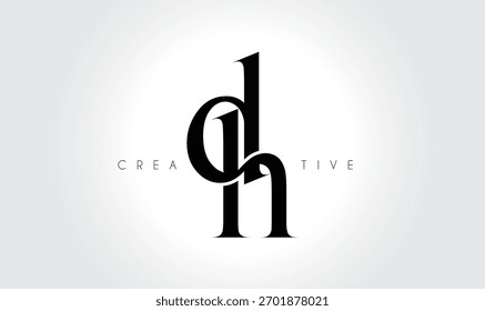 DH Elegant Serif Monogram Logo - Luxuriöser typografischer Großbuchstabe für modernes Branding