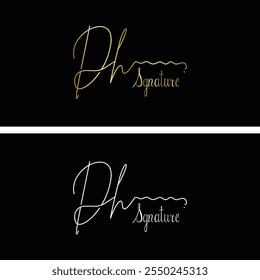Dh Handwriting signature logo. Dh Hand drawn Calligraphy lettering Vector. Dh letter real estate, beauty, photography letter logo design.