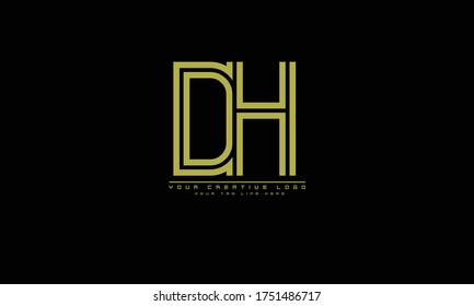 DH HD abstract vector logo monogram template