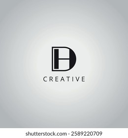 DH HD Creative Minimal Business Letter Logo Design Vector Icon Symbol.