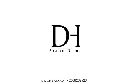 Plantilla de monograma del logotipo del vector abstracto HD D H DH