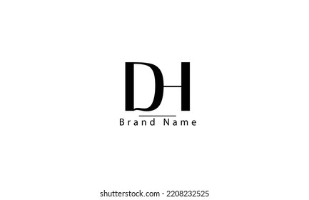 DH HD D H abstract vector logo monogram template