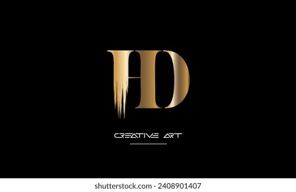 DH, HD, D, H letras abstractas monograma