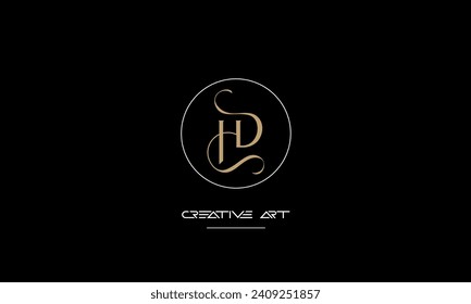 DH, HD, D, H abstract letters logo monogram