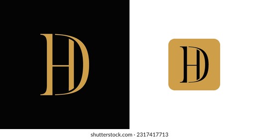 DH HD Firmenlogo Vektor. Monogramm-Design. Buchstaben D und H.