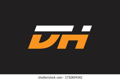 DH or HD Letter Initial Logo Design, Vector Template