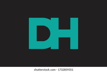 DH or HD Letter Initial Logo Design, Vector Template