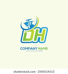 DH or HD Letter Local Cleaning vector logo. Cleaning service logo vector