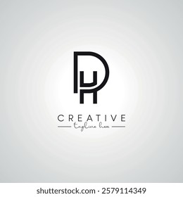 DH HD Letter Modern Alphabet Logo Design. Initial Based Vector Template.