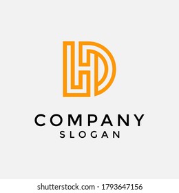 Logo de marca de papel DH o HD. editable y fácil de personalizar