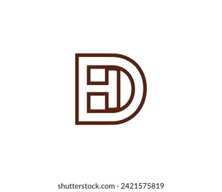 Plantilla de vector de diseño de logotipo HD DH